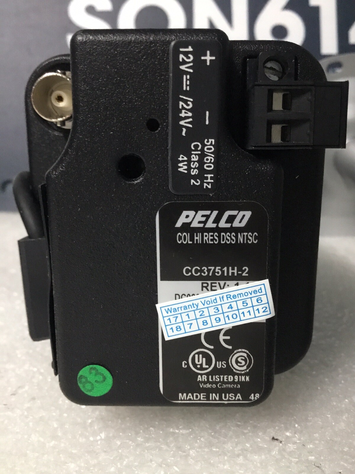 Pelco CC3751H-2 Security Color Camera W/ 480TVL 5-50mm Wall Bracket CCTV TESTED!