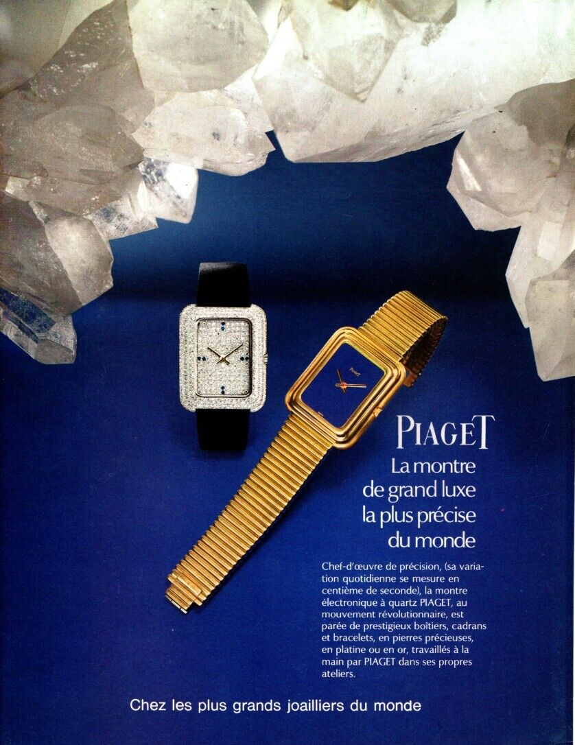 1975 PIAGET JOAILLIER-HORLOGER WATCH PRINT AD, VINTAGE LUXURY WATCH PRINT AD