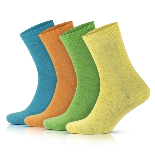 Women's Linen Socks, colourful 4pairs pack flax socks natural soft socks
