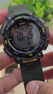 Casio Pro Trek PRG-340-3DR Triple Sensor Tough Solar Men's Outdoor
