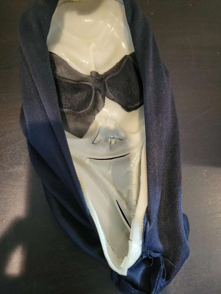 Scream Halloween Costume Long Face Ghost Face Mask With Hood Black No Nose - Image 3 of 4