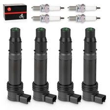 4Pcs Ignition Coils & Iridium Spark Plugs for Kawasaki Ninja ZX600 ZX-6RR ZX-6R 