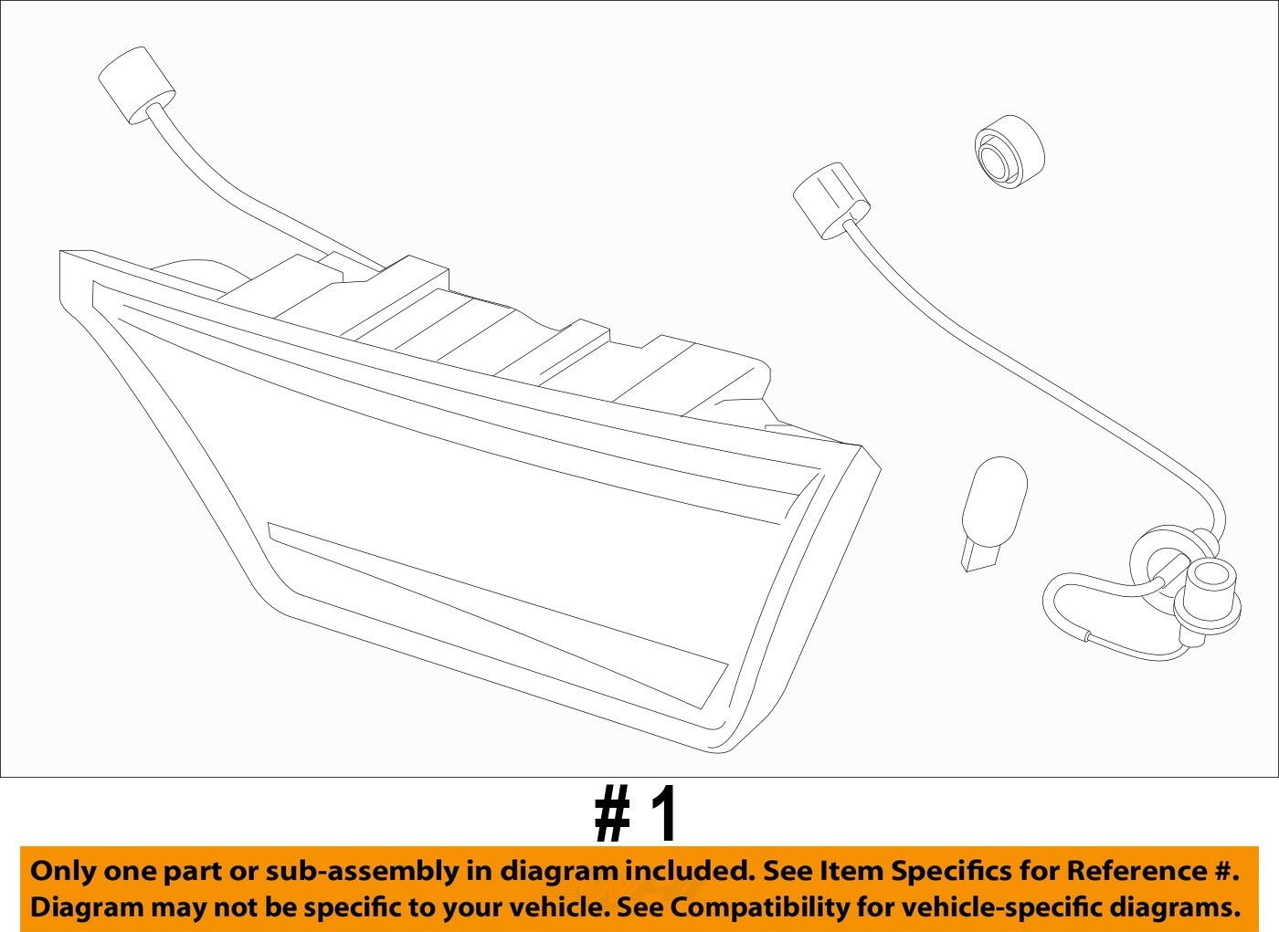 2019 Kia Forte Backup Lamp Reverse Light Driver Left LH LED OEM  