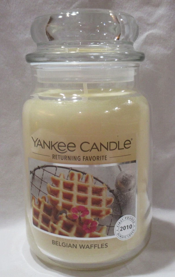 Tarro grande Yankee Candle 22 oz 110-150 horas 2010 gofres belgas favoritos que regresan Foto 4 de 4