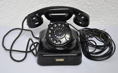 Telephone Post Telephone W49 Dial Bakelite Black 50s/60s Antique Hagenuk