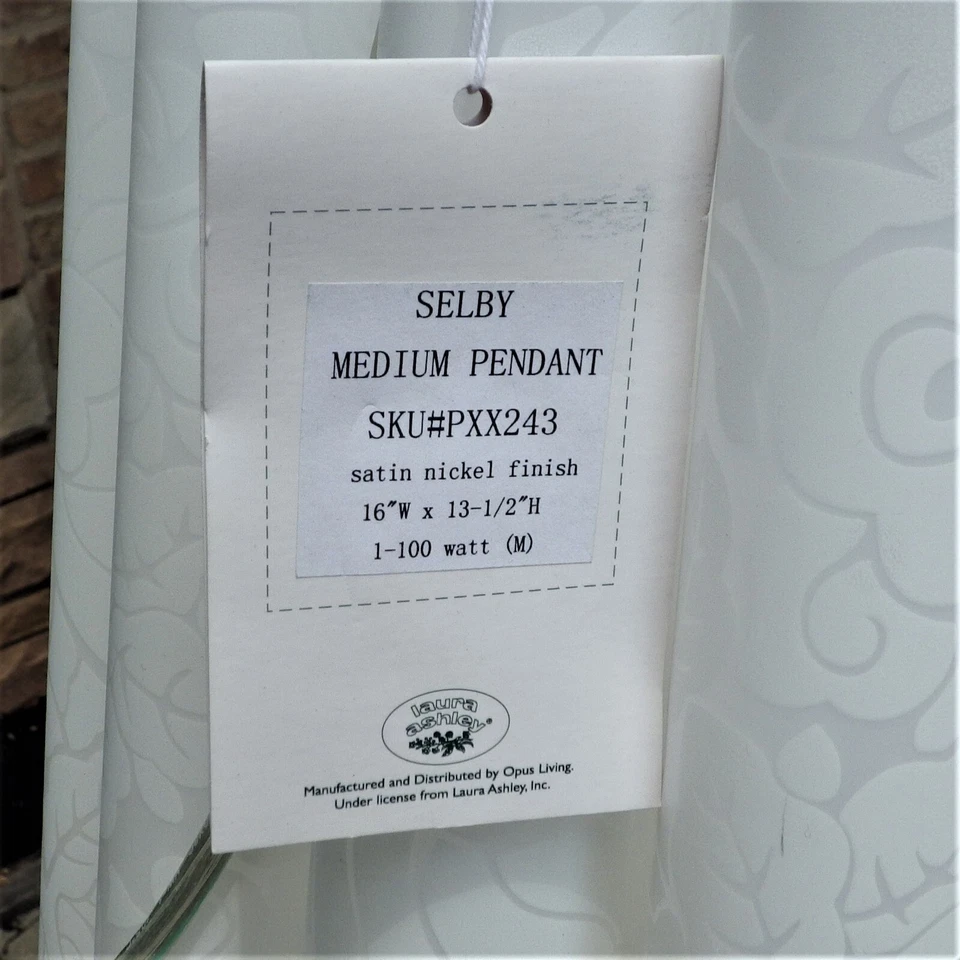 Laura Ashley Lighting Selby Medium Pendant Light 16 inches wide 14 1/2 tall New - Image 3 of 4