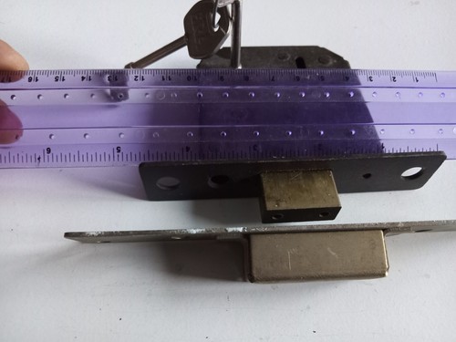 Vintage Metal Mortice Old Door Lock Locking With Key & Keep 5" Internal - Picture 2 of 9