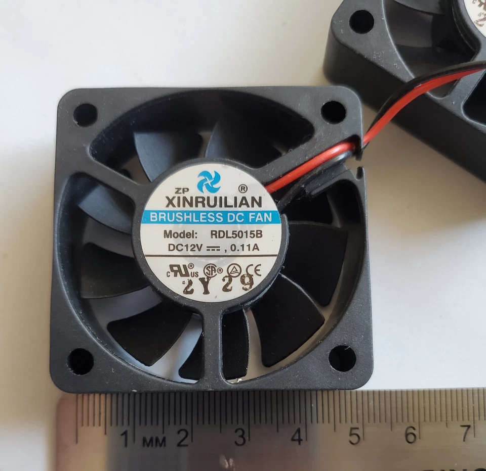 2pcs 5x5x1.5 mm 5010B DC 12V 0.11A 2 Pin Brushless Cooling Fan 9 Blade RDL5015B - Image 4 of 4