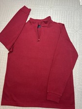 Class Club Boys 1/4 Zip Red Sweater Mock Neck Long Sleeve Size 18/20