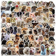 100PCS Funny Dog and Cat Meme Stickers, Cute Stickers Dogs Cats