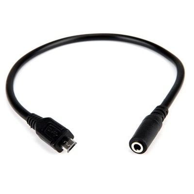 ELEFA E1003 3.5mm Female 3 Pole Aux Audio Jack to Micro USB B 5 1 foot, black 