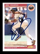 Eric Yelding Autographed Signed 1992 Score Card #197 Houston Astros