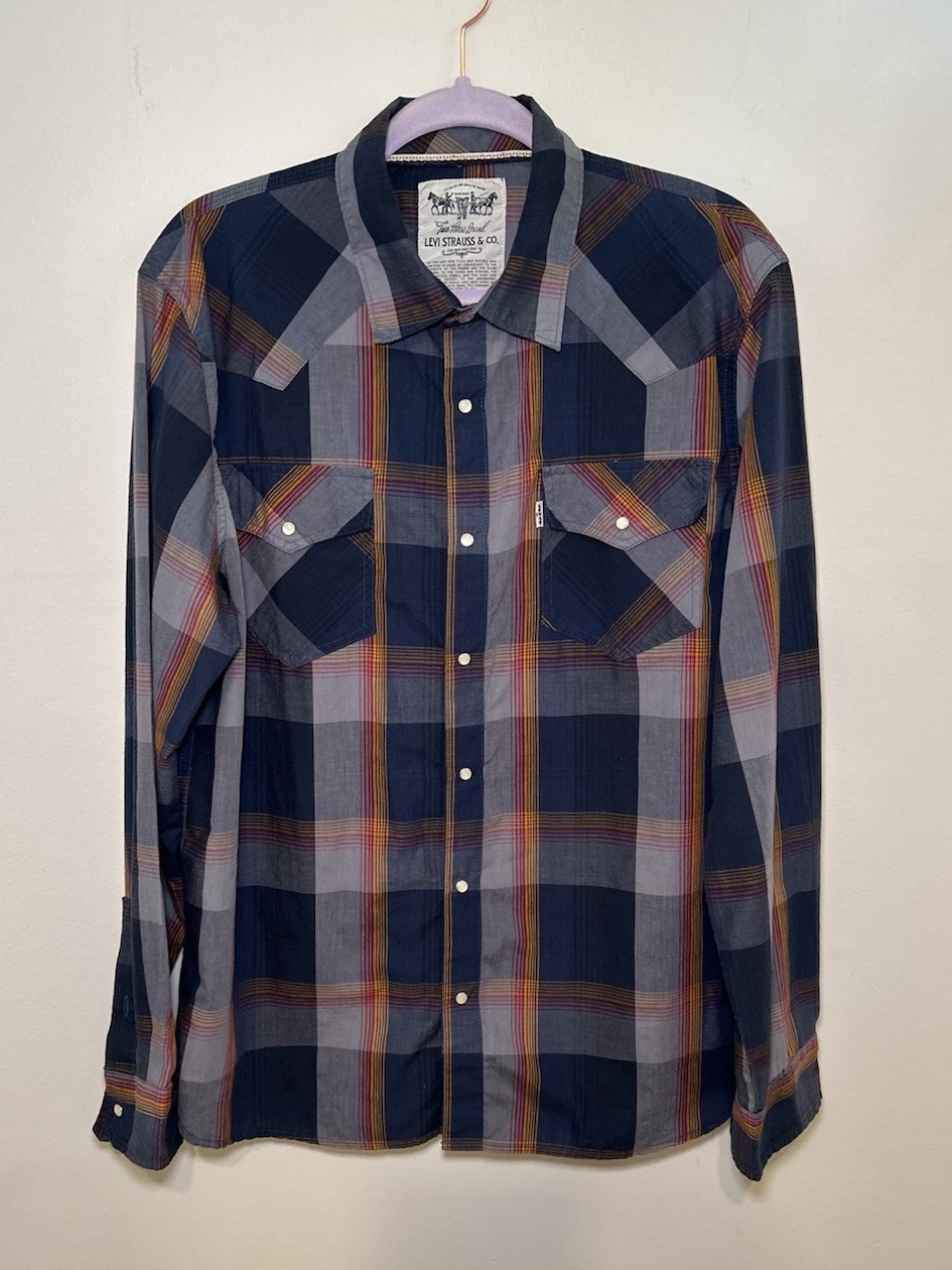 Levi's Western Plaid Button Down Flannel - image 1