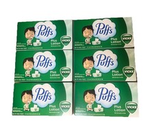 6 BOX PUFFS VICKS SCENT PLUS LOTION 2 PLY FAC...