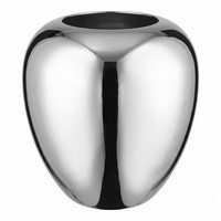 Fink Edelstahl Vase Losone Neu Vernickelt Rund Hochglanz Silber 25 Cm Hoch