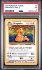 1999 POKEMON FOSSIL #4 DRAGONITE-HOLO PSA 1
