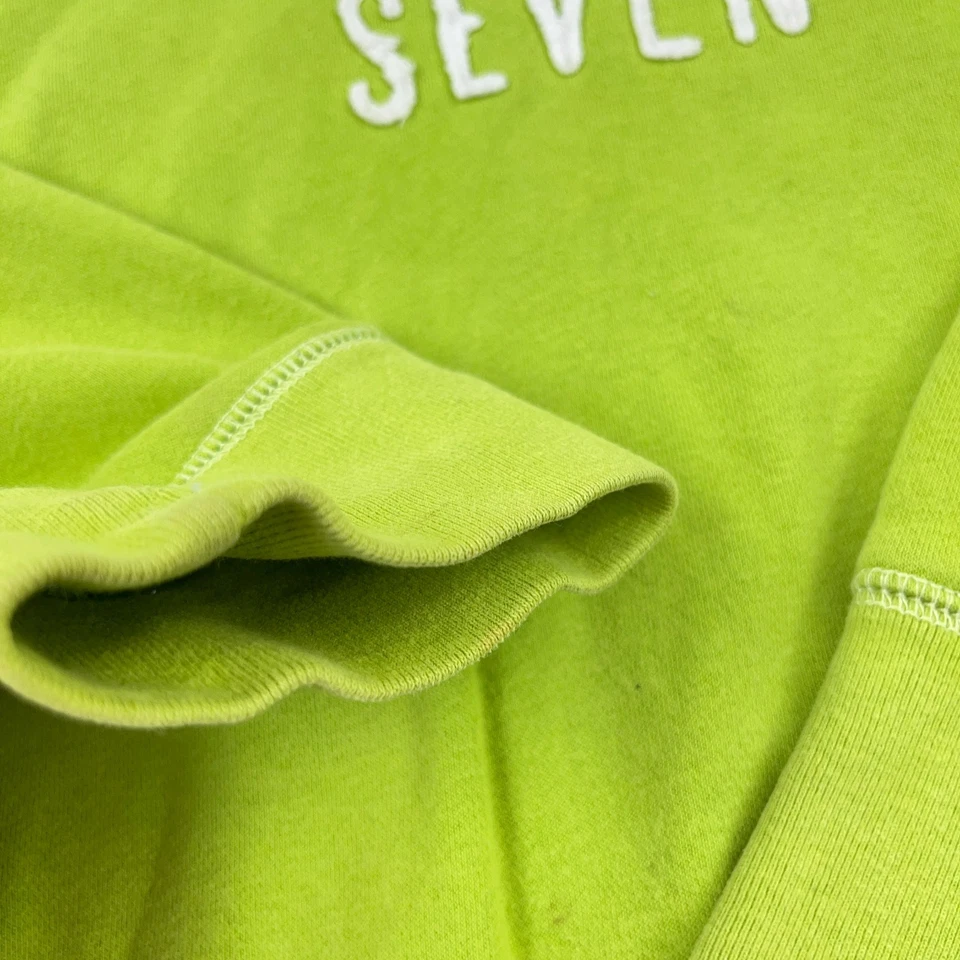 Винтажная женская толстовка с капюшоном Y2K Aeropostale XL зеленая толстовка с V-образным вырезом торговый центр 2000-е лайм* - Изображение 4 из 4