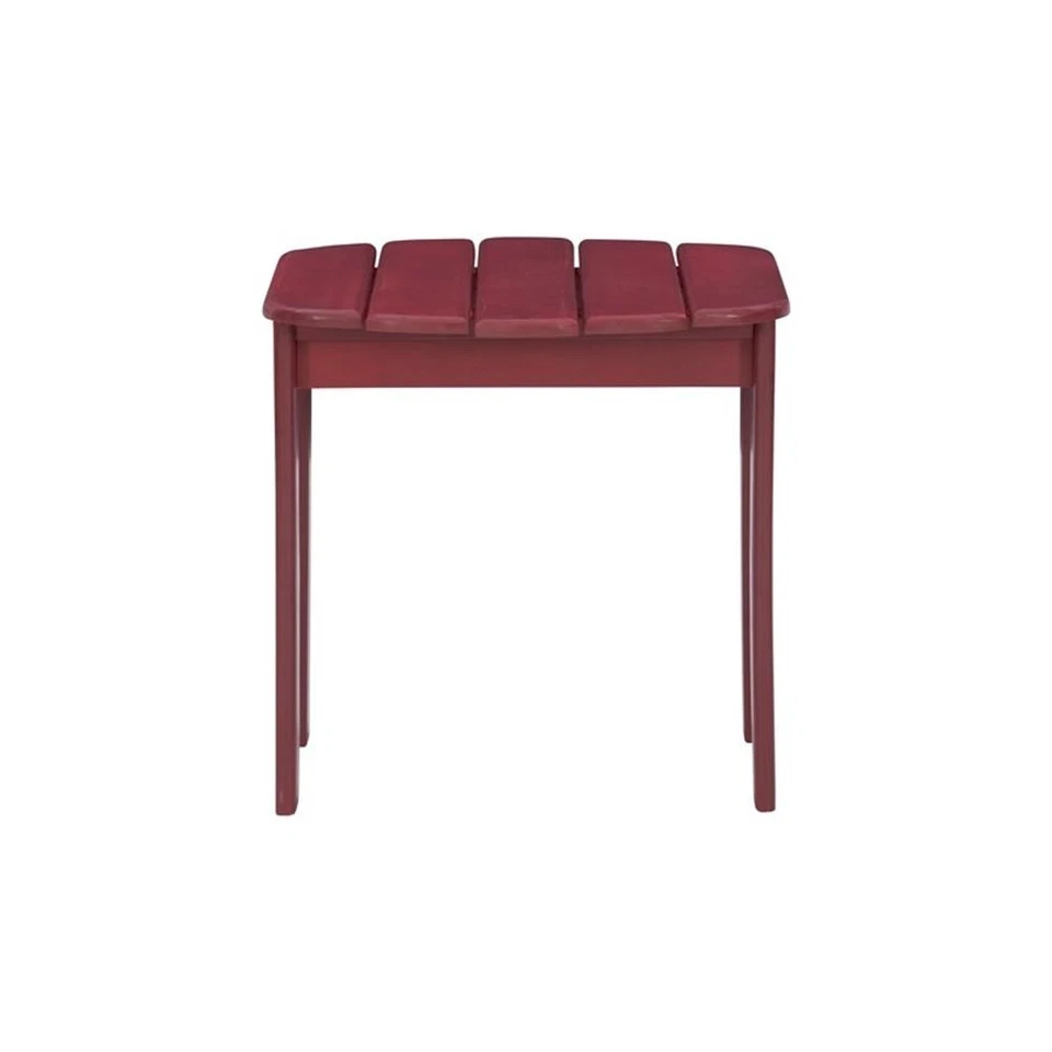 Mesa auxiliar Riverbay Furniture madera de transición exterior Adirondack en rojo Foto 4 de 4