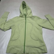 Lululemon Scuba Hoodie Sweatshirt Sweater Womens Full Zip Size 6 Neon Green