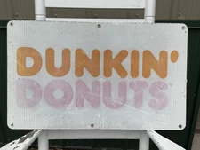 Original Dunkin Donuts Aluminum Metal Road Highway Exit Adv Wall Sign 30" x 18”