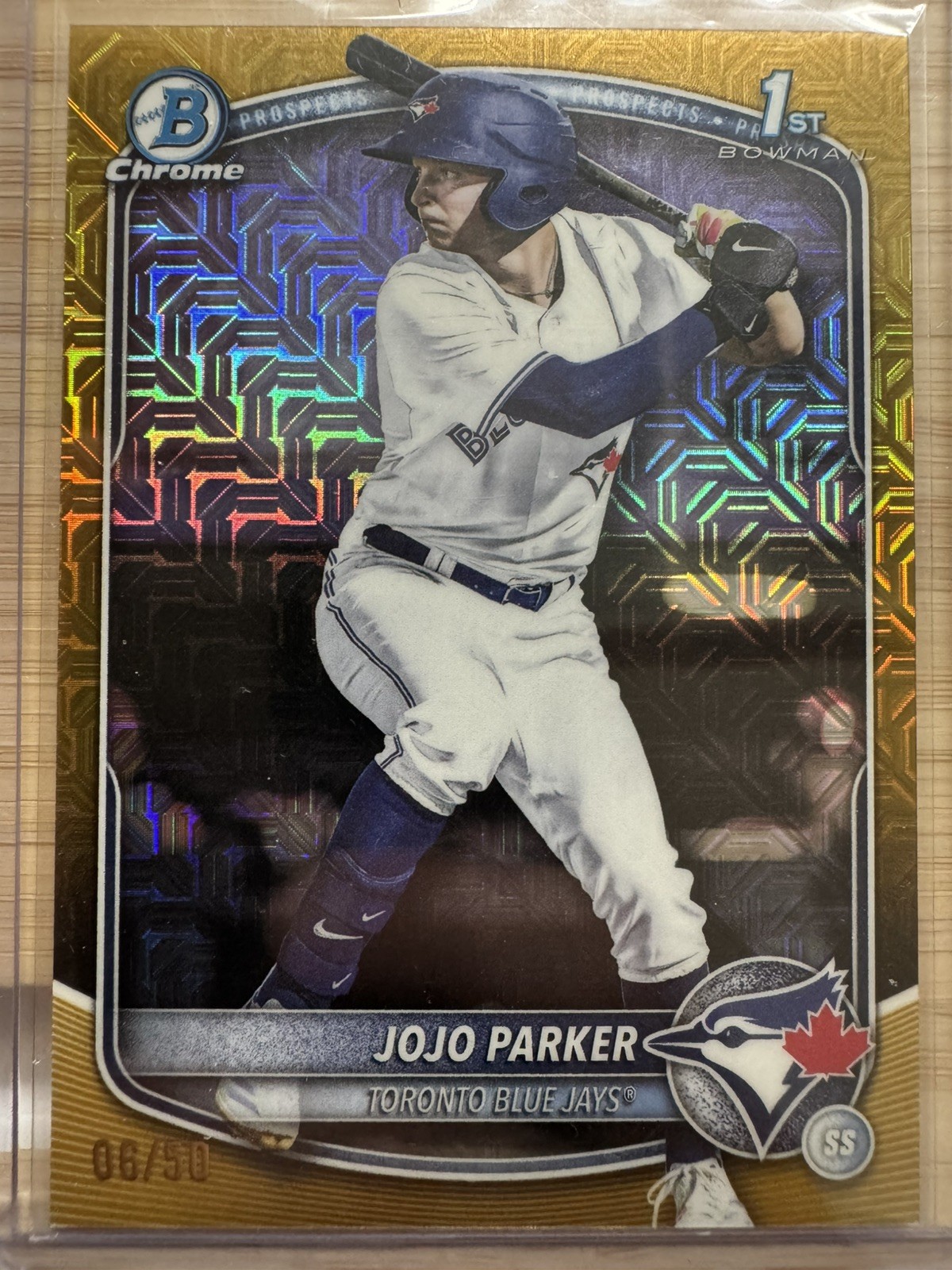 2025 Bowman Draft Chrome Jojo Parker 1st Bowman Gold Mojo Refractor /50 #BDC-8