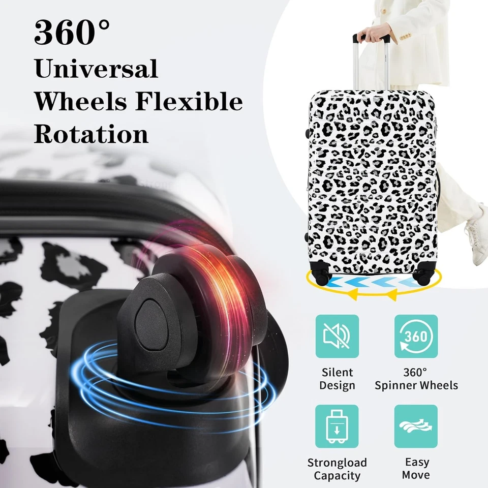 Juego de maletas, juegos de equipaje rígido de 3, ruedas giratorias, expandible duradero, TSA Foto 4 de 4