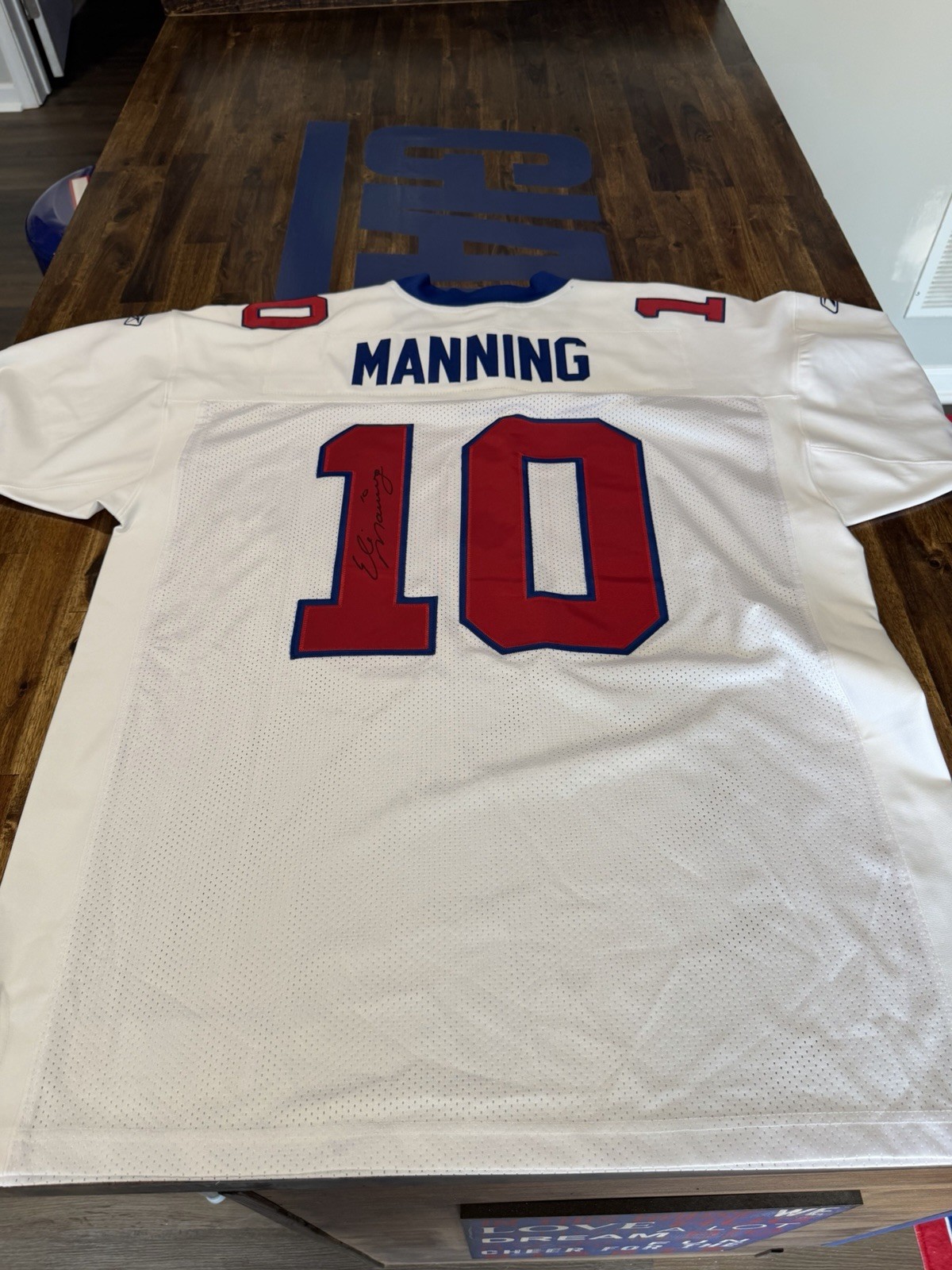 Eli Manning RARE Signed Autographed New York NY Giants White Reebok Jersey