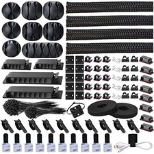 311Pcs Cable Management Organizer Kit 4 Cable Sleeve Split,53Cable 311 PCS