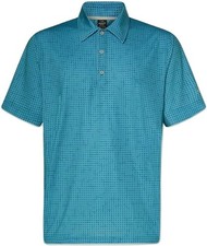 OAKLEY GRID CAMO Men's Polo Shirt - AOP Monogram Pacific - Medium - NWT