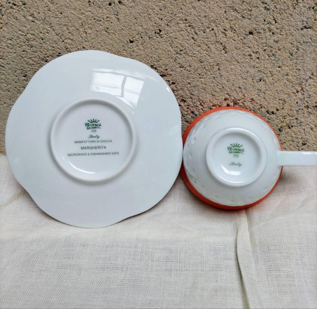 Richard Ginori Margherita Demitasse Cup & Saucer Set of 6 Flower Good condition