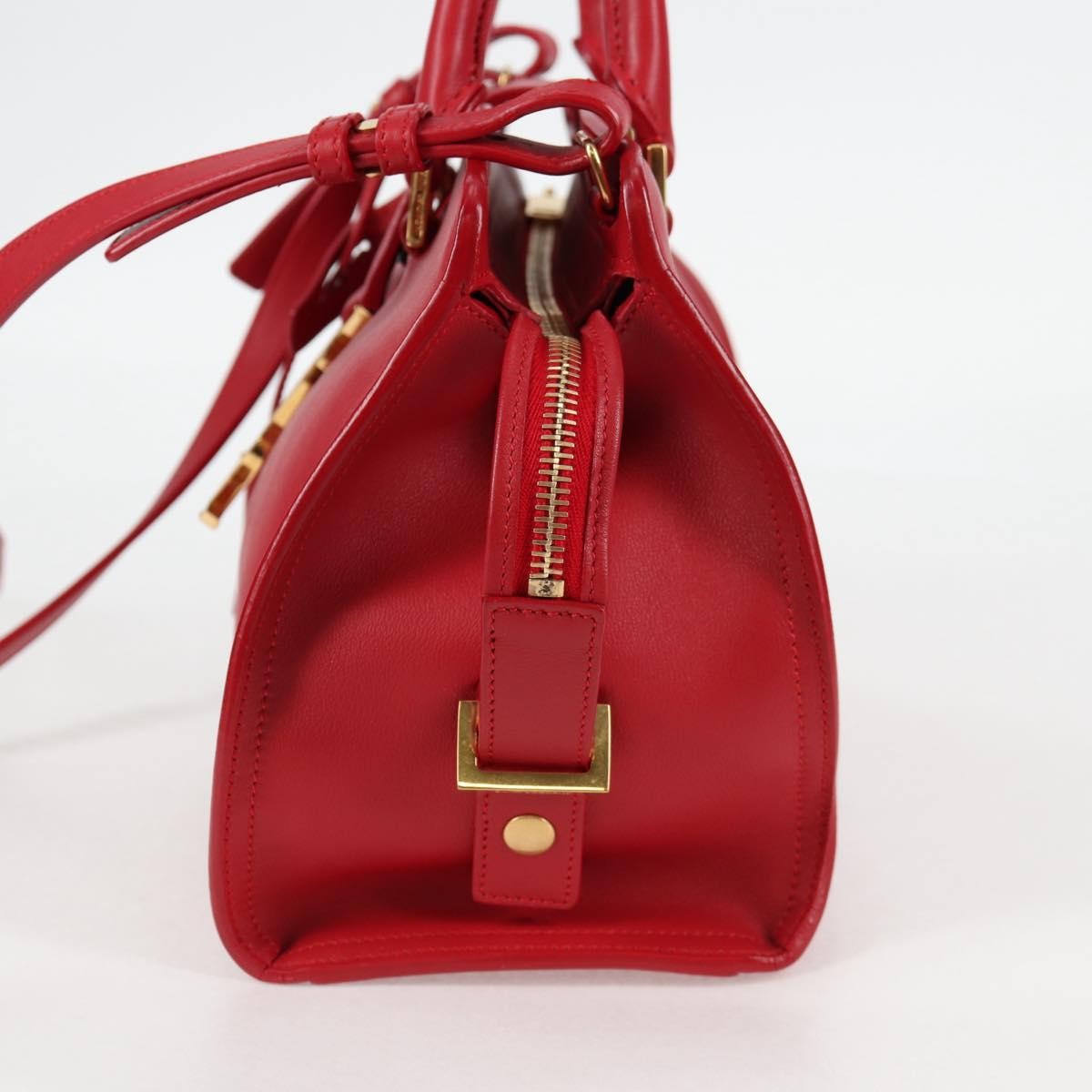 Borsa a mano Saint Laurent Chyc in pelle rossa autentica
