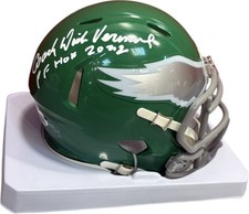 Philadelphia Eagles Dick Vermeil Signed Kelly Green Mini Helmet JSA Certified