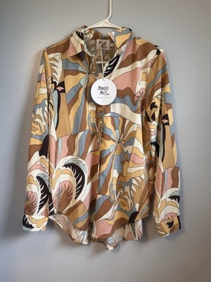 Princess Polly Multicolored Blouse Sz 4 US.  PTP 20 . NWT