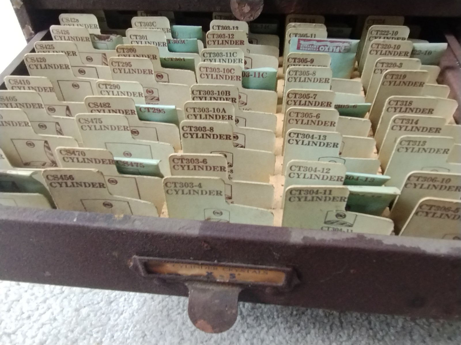 Vintage Metal Watchmaker Watch 7 DrawerCabinet W/ Over 100 NOS Crystals  