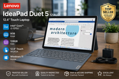 Lenovo IdeaPad Duet 5 12.4'' Touch Laptop i3-1215U 8GB RAM 128GB SSD Win11 Tablet