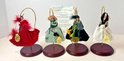Gone With The Wind Bradford Exchange Ornaments Scarlett O Hara (4)  w/Stands COA