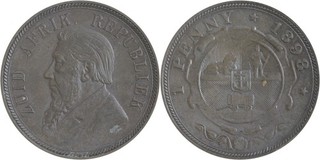 South Africa: 1 Penny bronze 1898 VF XF