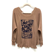 Walt Disney World 1971 Vintage Style TShirt Brown Waffle Raglan Sleeve Scoop M/L