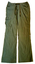 Womens Pants-COLUMBIA-green nylon stretch 'City Slickerz' roll-up hiking-8