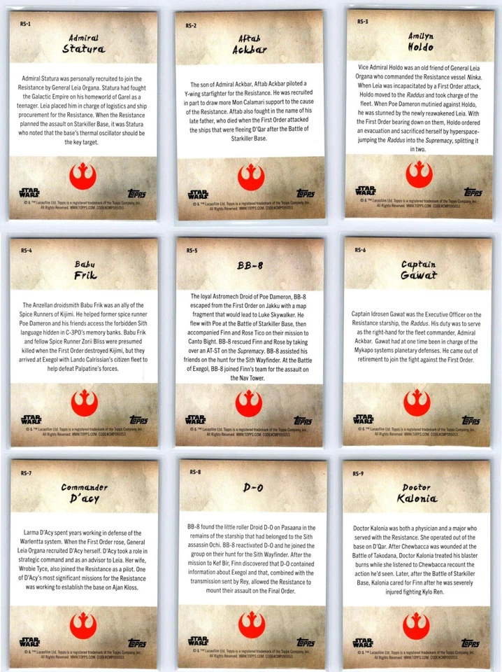 STAR WARS 2025 Topps Star Wars Meiyo Reistance Complete 25 Card Set - Image 3 of 4