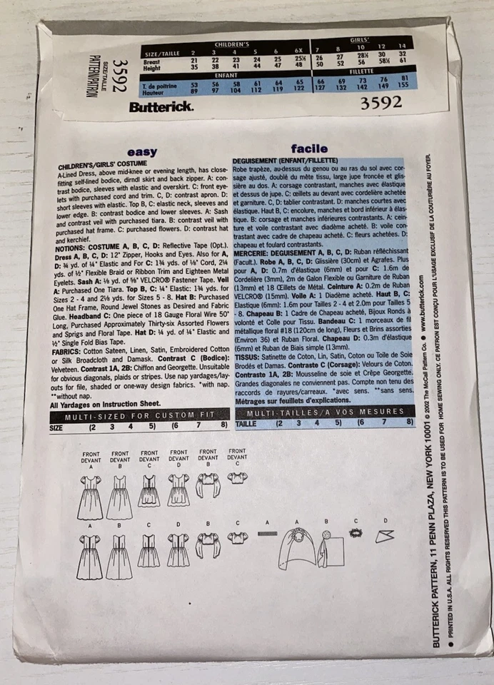 Set Of 3 Cut Sewing Patterns Kids Halloween Costumes - Image 3 of 4