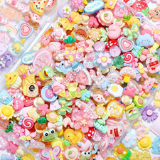120Pcs Cute Slime Charms, No Repeating Jelly Resin Charms Flatback Charm Set, Ka