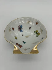 Beautiful! Vintage Lenwile Ardalt Porcelain Shell Shaped Trinket Dish Japan 5.25
