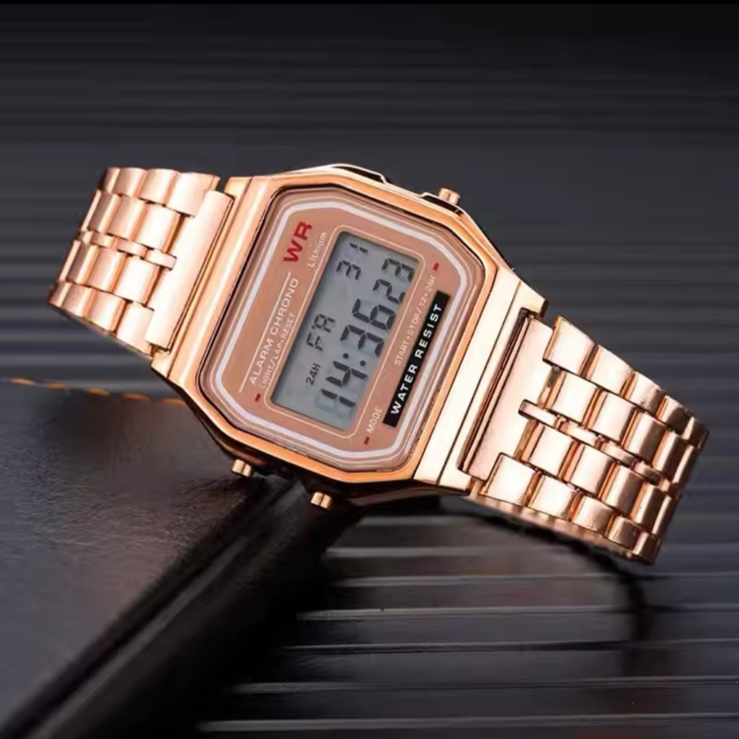 Water Proof Vintage Retro Digital Watch For Men & Women Alarm Stop Watch