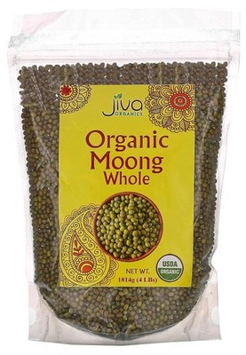 Organic Mung Beans Whole 4 LB Green Moong - Great for Sprouting and Cooking