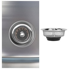 2Pcs Silver Stainless Steel Floor Filter Kitchen Drain Cover Sewer Strainer