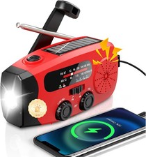 Wind Up Solar Radio, Emergency Radio, Portable Hand Crank Radio, AM/FM Radio wit
