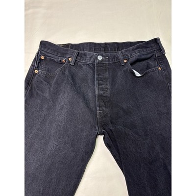 Levi Strauss & Co 501 Black Wash Denim Jeans Mens W36 L32 Button