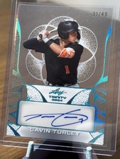 2025 Leaf Trinity Baseball Gavin Turley Auto Blue /49 Athletics Prospect Acetate