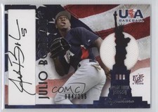 2007 USA Baseball National Jersey & Signature Black Ink Julio Borbon Auto 0o9